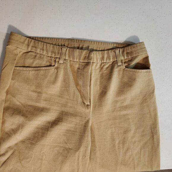 Isaac Mizrahi Live Women's 16 Khaki Tan Straight Leg STRETCH Chino Pants - Picture 5 of 12